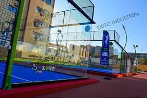 EXITO 2023 100*100mm New Model Panoramic Pedal Padel Tennis Court Factory Cost Paddle Court With CE Certified Turf