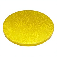 Base à gâteau en PVC épais et robuste, recouvert de feuille d'érable gaufrée et de feuille d'or, recyclable, pour la présentation de desserts festifs