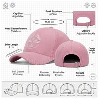 Gorra de Béisbol de Pana Vintage de Primera Calidad, con Logotipo Bordado Personalizado, Parte Superior Suave, Estilo Dad Hat, para Hombre y Mujer, Otoño Invierno
