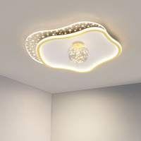 JACKSUN Plafonnier Cloud pour chambre principale Style simple moderne avec lumière LED Base en fer et couvercle en acrylique