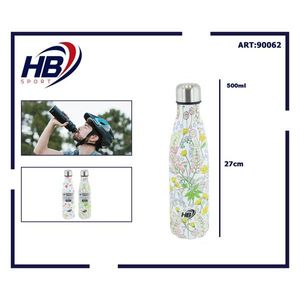 Bouteille de sport 500 ml Coca-Cola avec revêtement mat 5D, motif floral, 7,1*27 cm - Product Image 1