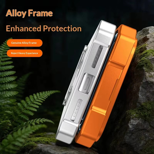 Étui de téléphone en alliage d'aluminium mat avancé pour iPhone 17 15 16 Pro Max avec protection 360 °   Support magnétique pour téléphone portable, coque arrière en PC, protection contre les chocs - Product Image 6