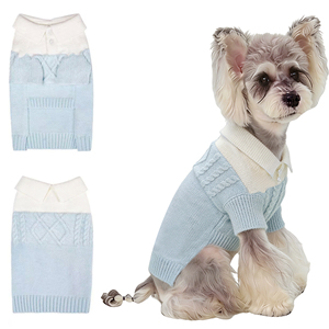 וסטים סרוגים לכל עונות השנה, בדוגמה חמימה, בצבעים אדום וכחול, נושמים וקלי משקל, לכלבים קטנים ובינוניים - Product Image 2