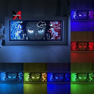 Demon Slayer 3D LED Night Light Control remoto Neon Paper Cut Shadow Art Atmosphere-Filling Anime Dormitorio Habitación Decoración japonesa - Product Image 2
