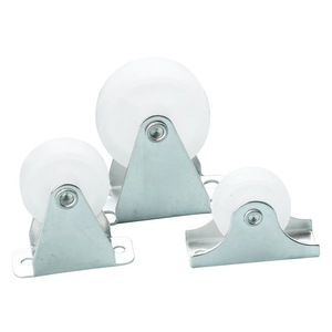 Rueda plana de PP blanca de 1.5 pulgadas con montaje en placa, silenciosa y resistente al desgaste para gabinetes, cajones y muebles - Product Image 3