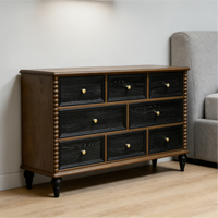 Commode minimaliste asiatique en bois massif à 8 tiroirs pour chambre à coucher et salon avec rangement