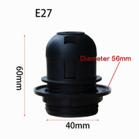 Douille de lampe à vis à demi-étui, support d'ampoule style E14/E27 en plastique rétro 220V OEM noir blanc 5m plastique