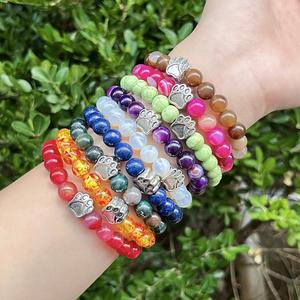 Pulsera de Piedra Natural con Cuentas de Vidrio Coloridas para la Armonía en las Relaciones, Lista para Venta al por Menor, Embalaje Garantizado - Product Image 1