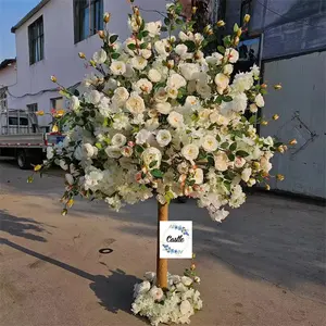 F-C0335 Custom Color And Size Simulation Rose Tree Fake Flower Tree Artificial Interior Decoration Simulation Tree