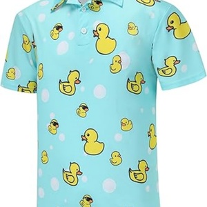 <b>Funny</b> Sporty Golf <b>Shirts</b> for Men Regular Fit Short Sleeve Button 100% Polyester Knitted Breathable 180g Made in US - Product Image 4