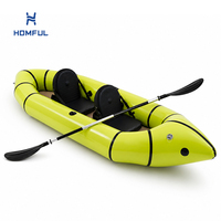 Kayak gonflable léger HOMFUL pour 2 personnes, en TPU, 3 m, pliable, pour les lacs, les rivières et les loisirs côtiers