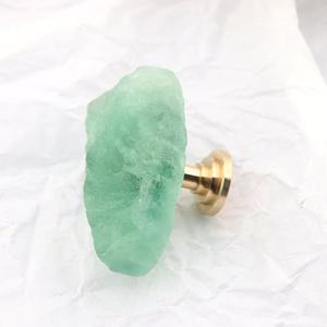 Natuurlijke Agaat Kristal Geode Knoppen Unieke Groene Fluoriet Handvat Trekt Draad Messing Klein Voor Deur Lade Slaapkamerkast - Product Image 3