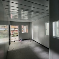 Maison préfabriquée en conteneur de conception portable pour bureau de jardin Maison modulaire écologique avec murs en verre