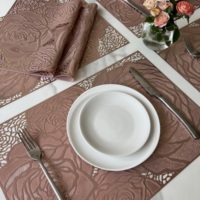 Sets de table rectangulaires écologiques de style américain, imprimés sur mesure en or/rose argenté, antidérapants, imperméables en PVC, 45x30cm, pour table à manger
