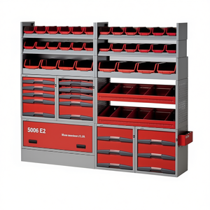 Armario de herramientas 5006 E2 con cajones rojos y estanterías para almacenamiento en taller - Product Image 2