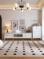 Meuble TV en bois massif de style français antique, modèle haut, table basse de rangement, mobilier de salon TD-408 sur site