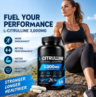 Capsules de L-Citrulline 3000mg à Marque Blanche OEM, 240 unités – Complément Alimentaire pour l'Endurance Sportive et la Récupération Musculaire chez l'Homme Adulte