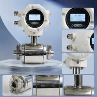 Débitmètre électromagnétique sanitaire en acier inoxydable avec raccord Tri-Clamp, affichage numérique LCD, totalisateur de débit pour ligne de process alimentaire