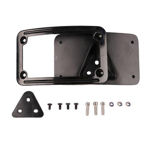 Soporte de montaje de placa de matrícula de disposición curvada para montaje de 3 orificios Harley, negro - Product Image 1