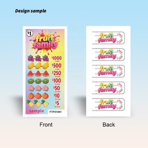 Free Design American Style Eco Friendly Pull Tab Bingo <b>Cards</b> Easy Peel Off Instant Win Prize - Product Image 3