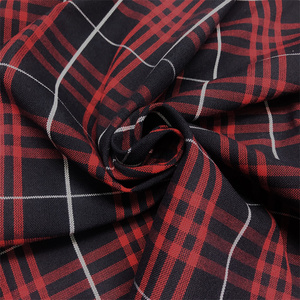 Tissu écossais 100 % polyester durable, teint en fil, anti-boulochage et infroissable, idéal pour les jupes scolaires et les uniformes. - Product Image 1