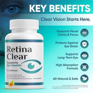 Retina Clear Adult Eye Health Dietary <strong>Supplement</strong> with Antioxidant &amp; Immune Support <strong>Natural</strong> &amp; Low-Sugar 60 Capsules - Product Image 4