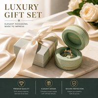 Boîte à bague ronde de luxe, design breveté, boîte à bijoux en velours, coffret cadeau, logo personnalisé, emballage pour bague de fiançailles, coffret cadeau haut de gamme
