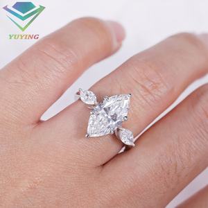 Anillo de Compromiso Clásico con Diamante CVD de Corte Marquesa de 2 Quilates Cultivado en Laboratorio con Baño de Oro de 18k para Mujer, Joyería Fina de Plata 925 - Product Image 2