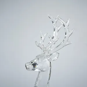 Transparent Acrylic Reindeer Christmas Elk Jewelry Art Gifts Home Standing Deer Christmas Craft Jewelry