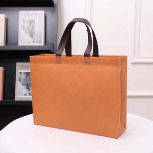 Sac non tissé imperméable de taille moyenne personnalisé de couleur orange assortie - Product Image 1