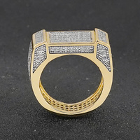 Bijoux de mode nouveau Style Micro-incrusté pleine étoile bague en laiton hommes et femmes unisexe Punk bijoux plaqué or Hip Hop anneau