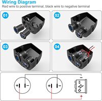 Chargeur USB C 18W QC3.0 & 30W PD avec voltmètre et interrupteur à bouton + prise d'alimentation LED 12v montage sur panneau