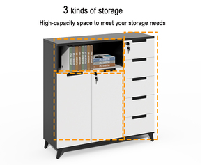 Tủ Hồ Sơ Có Nhiều Ngăn Kéo, Màu Trắng, Kiểu Dáng Mới, Tủ Hồ Sơ Có Bệ Đỡ - Product Image 4