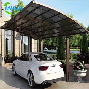 Abri d'auto gris en aluminium <span class=keywords><strong>sur</strong></span> <span class=keywords><strong>mesure</strong></span> avec forte résistance au vent Nouveau style de garages avec <span class=keywords><strong>toit</strong></span> en polycarbonate Auvents et abris de voiture - Product Image 6