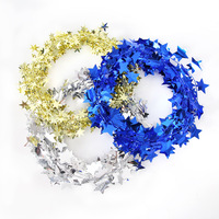 Couronne décorative en fil de fer pour le Jour de l'Indépendance américaine Guirlande colorée en forme d'étoile à cinq branches Décoration de fête de vacances