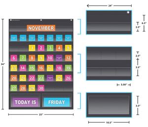 Hot Sell Monthly Calendar Pocket Chart Teacher Created Resources <b>Black</b> Calendar Pocket Chart for Classroom Home School Supplies - Product Image 5