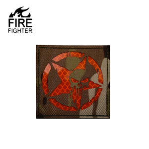 7 cm chiến thuật Laser Vòng logo Punisher với bắt đầu hài hước sọ mô hình vá thêu đính vai Ba lô DIY may-On - Product Image 2