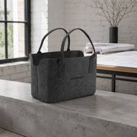 Sac de rangement en feutre recyclé écologique Tone Emboss Charcoal, vente en gros, logo personnalisé, directement de l'usine, bac organisateur