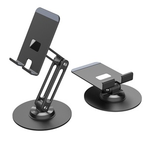 Support de téléphone de bureau en alliage d'aluminium avec base rotative à 360°, design pliable et flexible, hauteur réglable, pour téléphones de 2 à 8 pouces, C300 OEM - Product Image 4