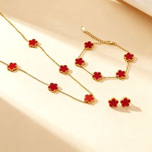 Collier pendentif trèfle à cinq feuilles romantique Rz, <span class=keywords><strong>bijoux</strong></span> en acier inoxydable, <span class=keywords><strong>cadeau</strong></span> pour <span class=keywords><strong>femme</strong></span> - Product Image 3