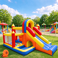 Château gonflable Oxford pour l'extérieur, aire de jeux gonflable pour enfants, château de saut avec piscine pour fête de famille