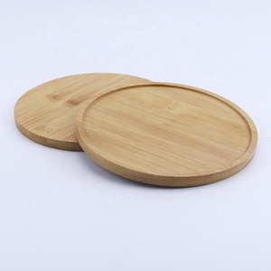 Vente en gros plateau de service en bois personnalisé hôtel restaurant accessoires de cuisine plateau roulant ovale en bois de bambou plateaux de service ronds - Product Image 5