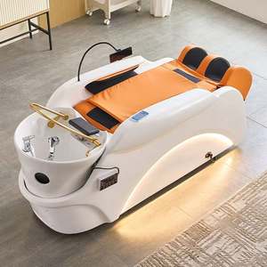 Sillón de Lavado de Cabello para Salón de Belleza AY, con Masaje Eléctrico, Cama de Champú Negra - Product Image 4