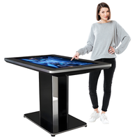 Table interactive intelligente avec écran LCD tactile, design moderne, charge sans fil, Wi-Fi intégré, 55 à 65 pouces