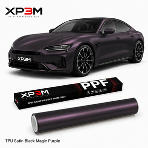 Film de protection de voiture en vinyle TPU satiné noir magique violet mat XP3M 7,5 mil, film de protection de voiture noir satiné, film de protection de voiture noir mat - Product Image 1