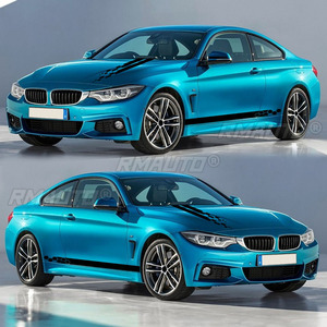 Juego de 6 pegatinas para coche, diseño de rayas de carreras, para puerta lateral, capó, espejo retrovisor, decoración de carreras - Product Image 4