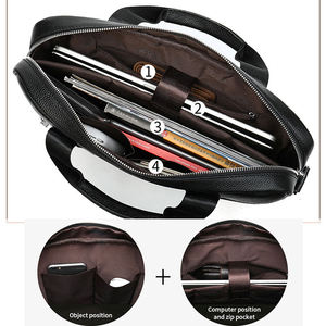 AndoBag Maletín para Portátil de 14 Pulgadas para Hombre, de Cuero Vacuno Genuino, para Viajes de Negocios, Bolso Bandolera 1401 - Product Image 5