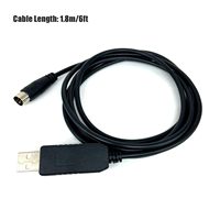 Cable de comunicación serial USB a Mini Din RS232 de 6 pines para PLC LS XGB XBM XBC, cable de control y descarga de PC