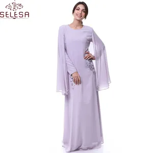 바주 쿠룽 Borong 이슬람 드레스 스카프 Abaya 두바이 Kaftans 도매 인도 여성 Abaya 드레스 긴 이슬람 의류
