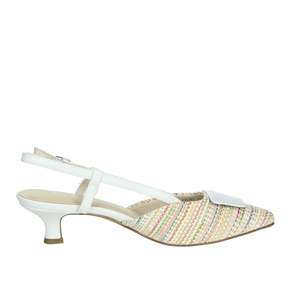 Scarpe con Tacco Slingback da Donna Marco Tozzi Bianco Beige 2-29503-44 Punta Affusolata - Product Image 4